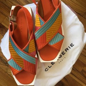 Robert Clergerie ‘Urga’ Brick Slide Platforms